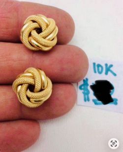 10K Solid Gold Nuggets Earrings For Wedding