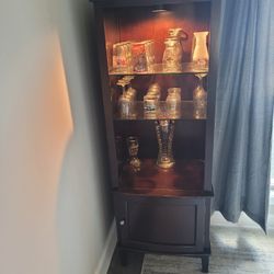 Curio Cabinet, Granite/wood Bar, Full Mirror