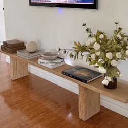 Earthy Organic Home Style Solid Wood Chucky Leg Long Couch Bench/Entryway Bench