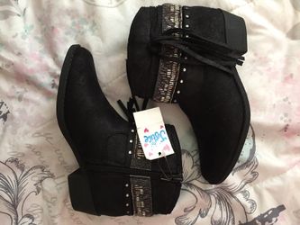 Justice girls black boots sz#1 new!