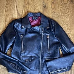 Love Tree Black Faux Leather Moto Jacket Women’s Zip-Up Biker Style