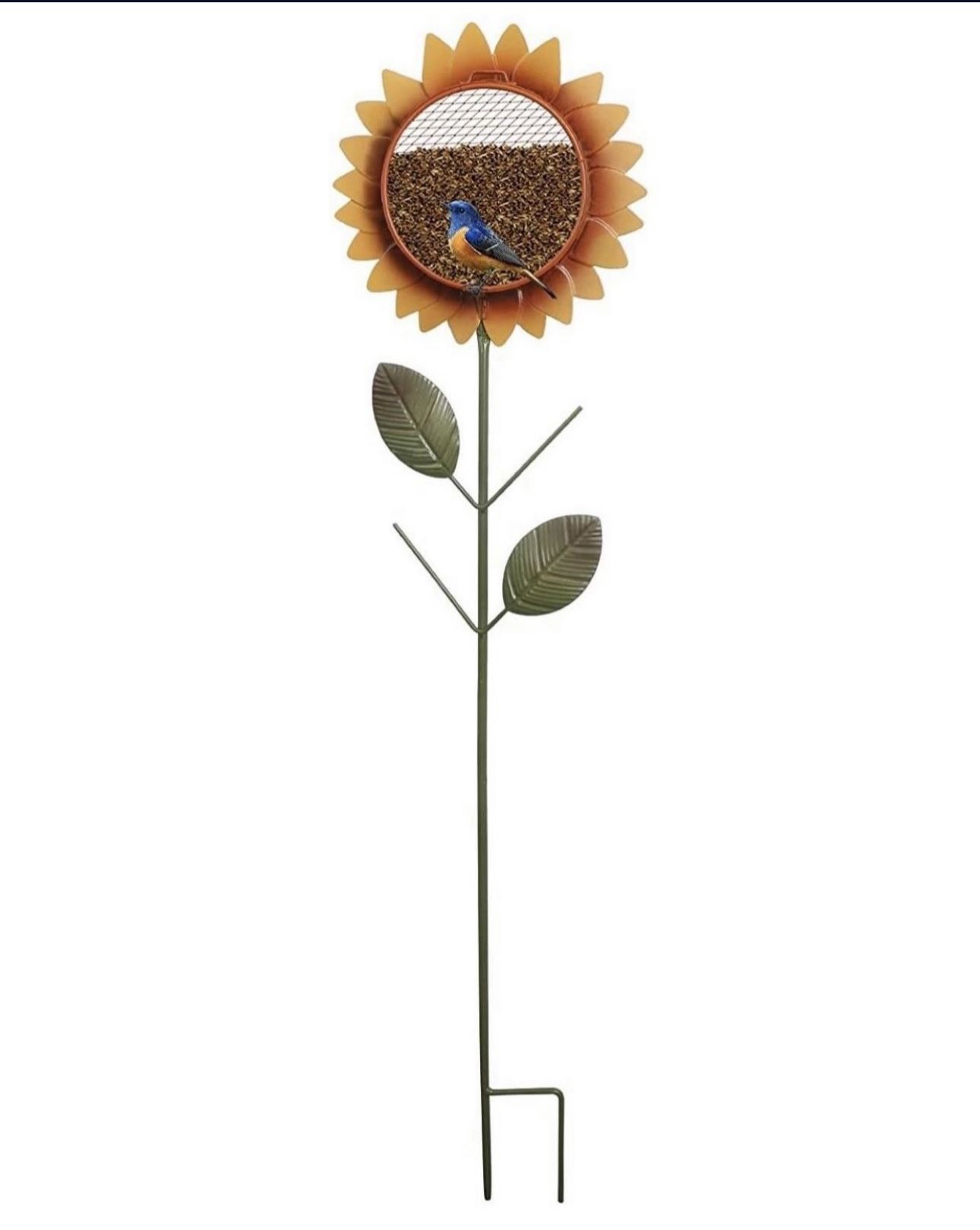Sunflower Bird Feeder, Small Hummingbird Feeder with Yard Ornament Metal Stakes for Outdoors, Patio, Backyard, Garden