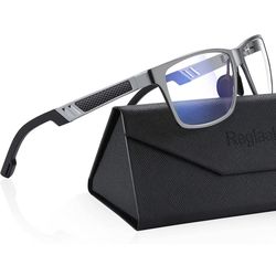 Blue-Light-Blocking-Glasses Men/Women Gaming Glasses Computer Screen Eyeglasses Metal Frame