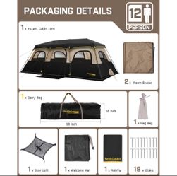 FanttikOutdoor 12-Person Instant Cabin Tent