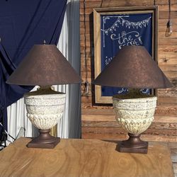 Vintage Post Modern Neoclassical Greek Ornate Urn Pedestal Table Lamp