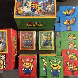 Japanese Pokémon Card Open Box NO PROMO only Contents Mario Luigi Deck Box Card Holders Sleeves Box