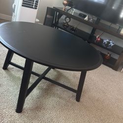 This table Is for sale Black round coffee table from IKEA