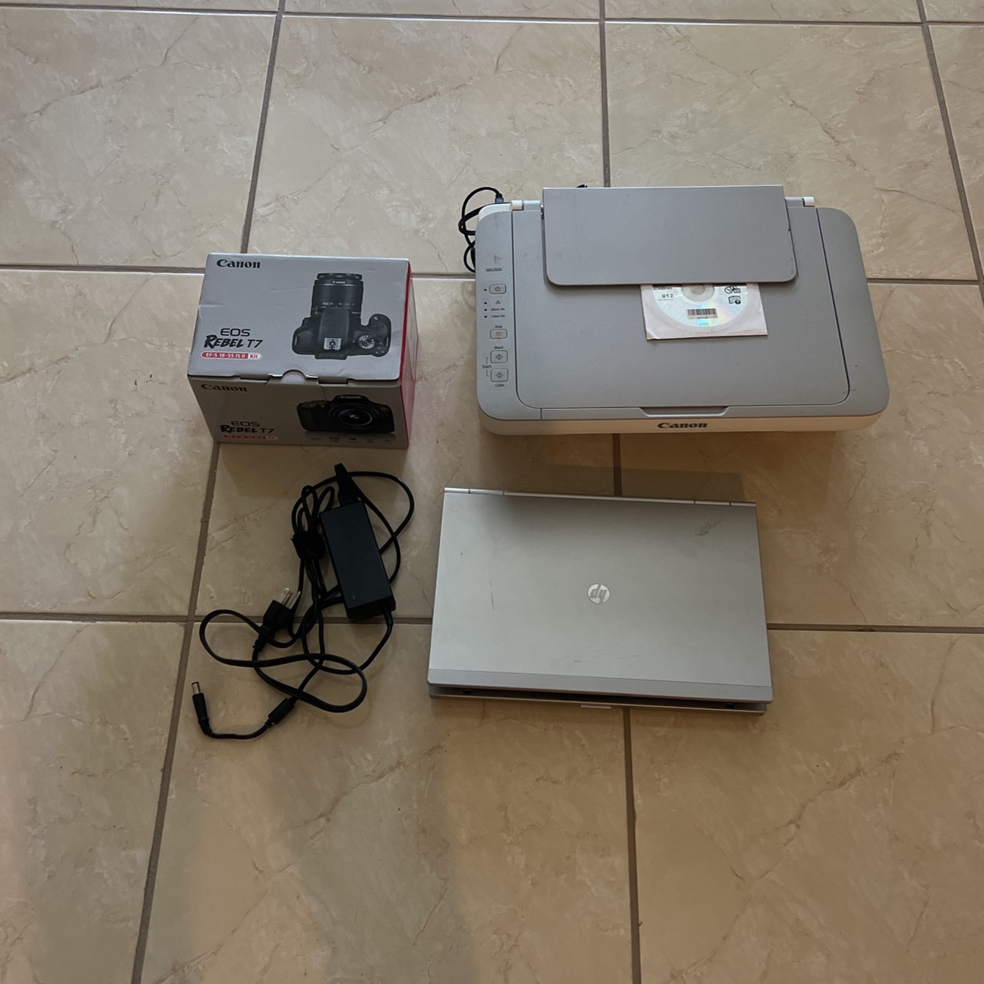 Canon EOS Rebel T7, Canon Printer & HP
