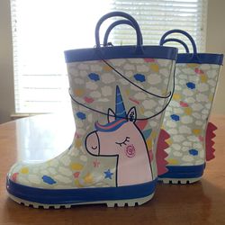 Kids Rain Boots Printed With Handle Size-12 ( New/ Pick Up Only)