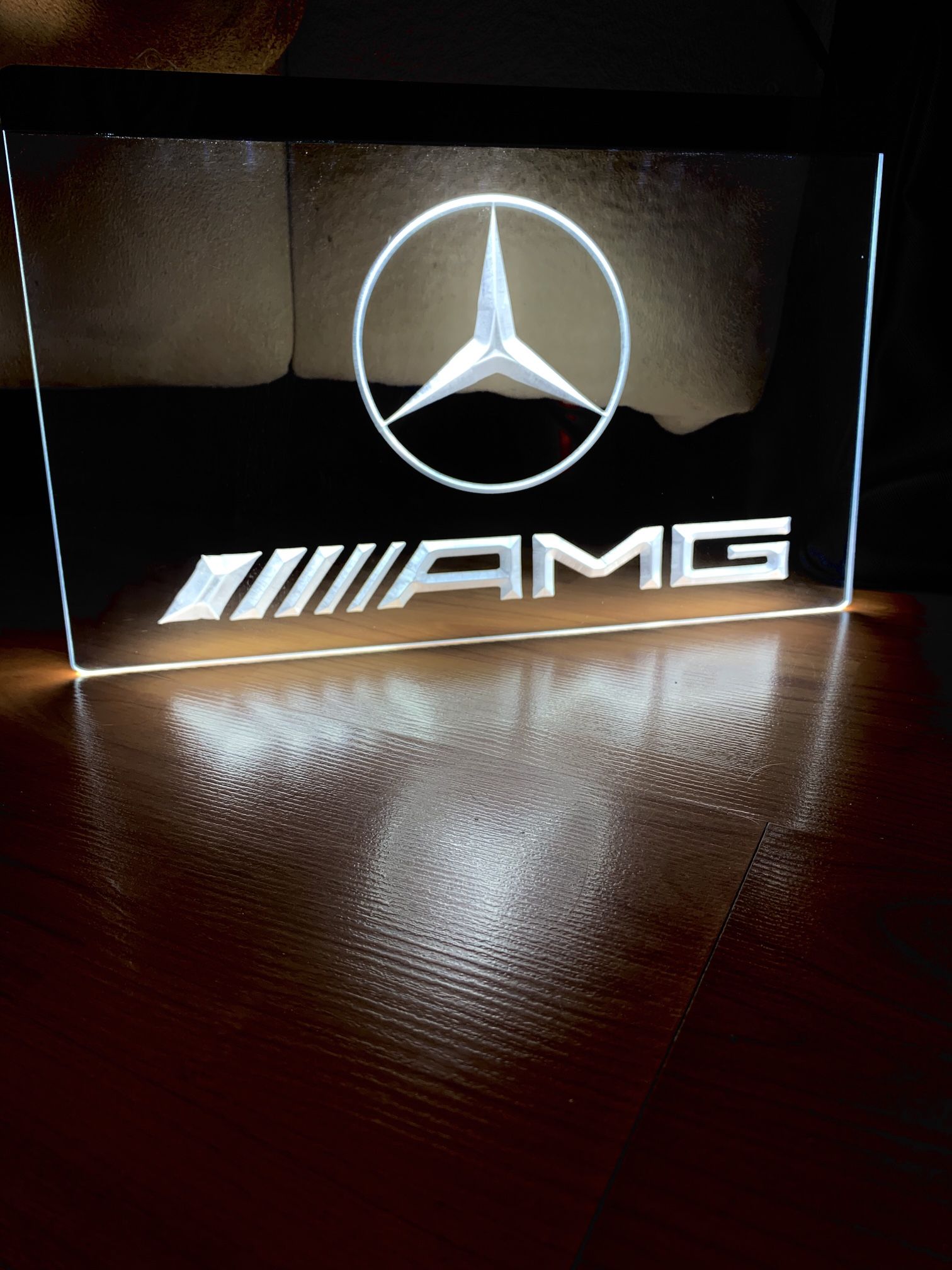 MERCEDES AMG LED NEON WHITE LIGHT SIGN 8x12