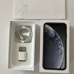 Apple iPhone XR BLACK 64 GB EMPTY BOX ONLY W/ Cable, Sticker & SIM Ejector