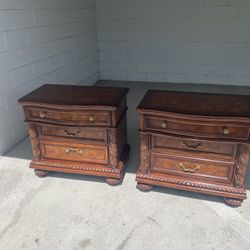 2 Solid Wood Nightstands 