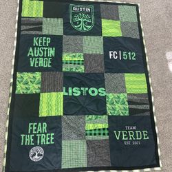 Custom Handmade Austin FC quilt 