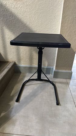 Black Adjustable Folding Side Table
