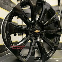22 inches Wheels fit High Country Gloss Black Silverado Sierra RT Tires New