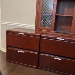 6 File Cabinets, And A Hutch