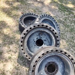 Case 1845C Skid Steer Wheels Set Concrete Solid