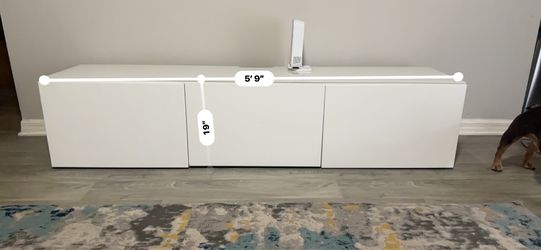 🤍 White Modern TV Console / Media Cabinet
