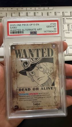 Sabo (120) (Wanted Poster) - Carrying On His Will (OP13) PSA10