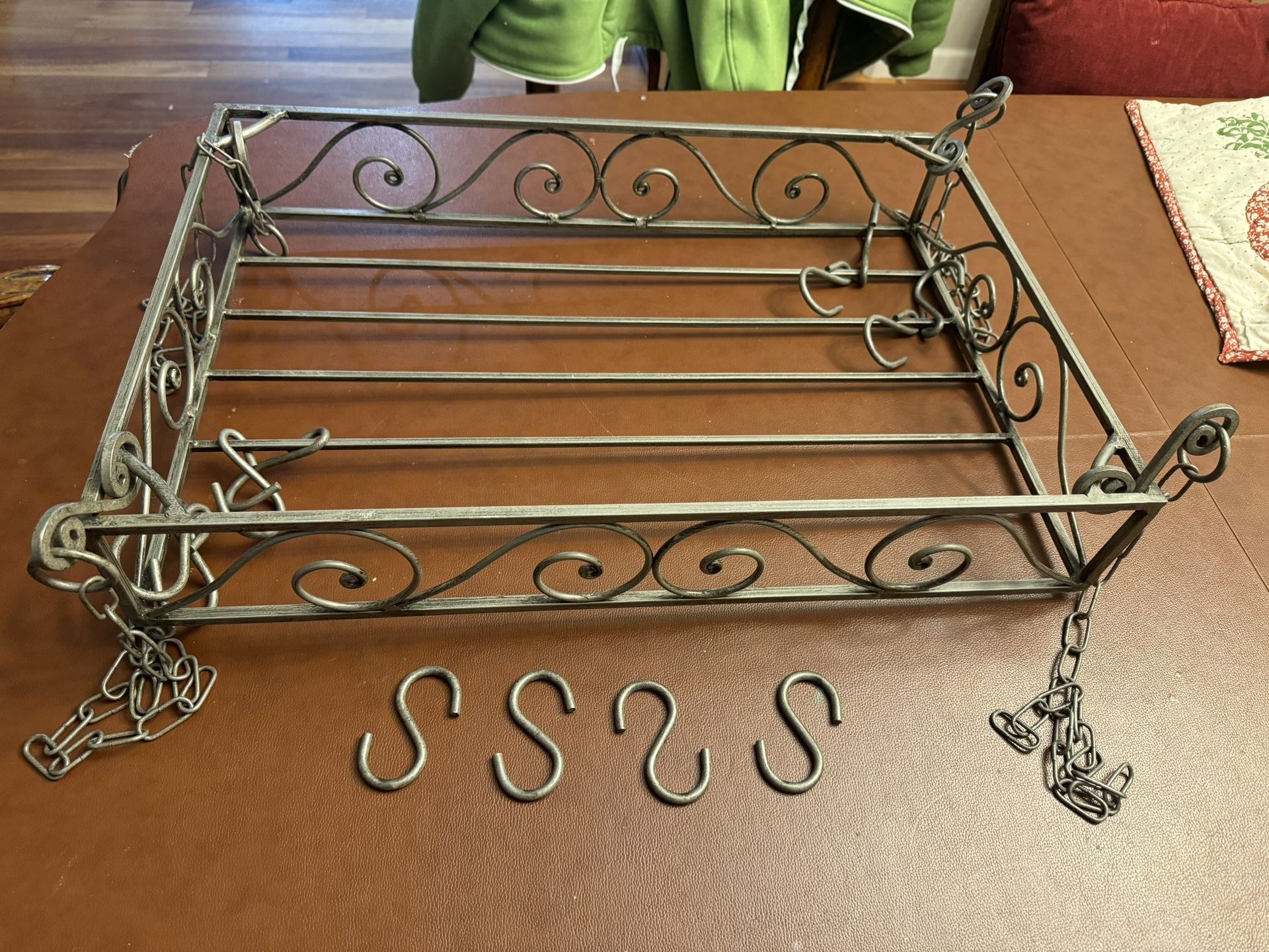 Solid Hanging Pots And Pans Rack Basket Storage