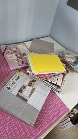 Huge Scrapbooking & Craft Paper Bundle – Cardstock, Albums, Punch Outs + Photo Sleeves Lot