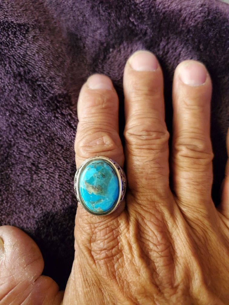 New Mens Copper Turquoise Ring