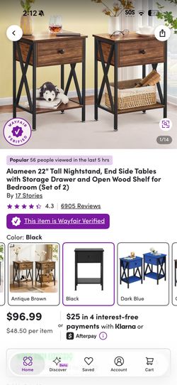 Kempst 22” Nightstand Set of 2