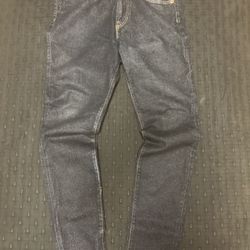 H&M Skinny Fit Women's Dark Blue Denim Jeans 5-Pocket Design Button Zip