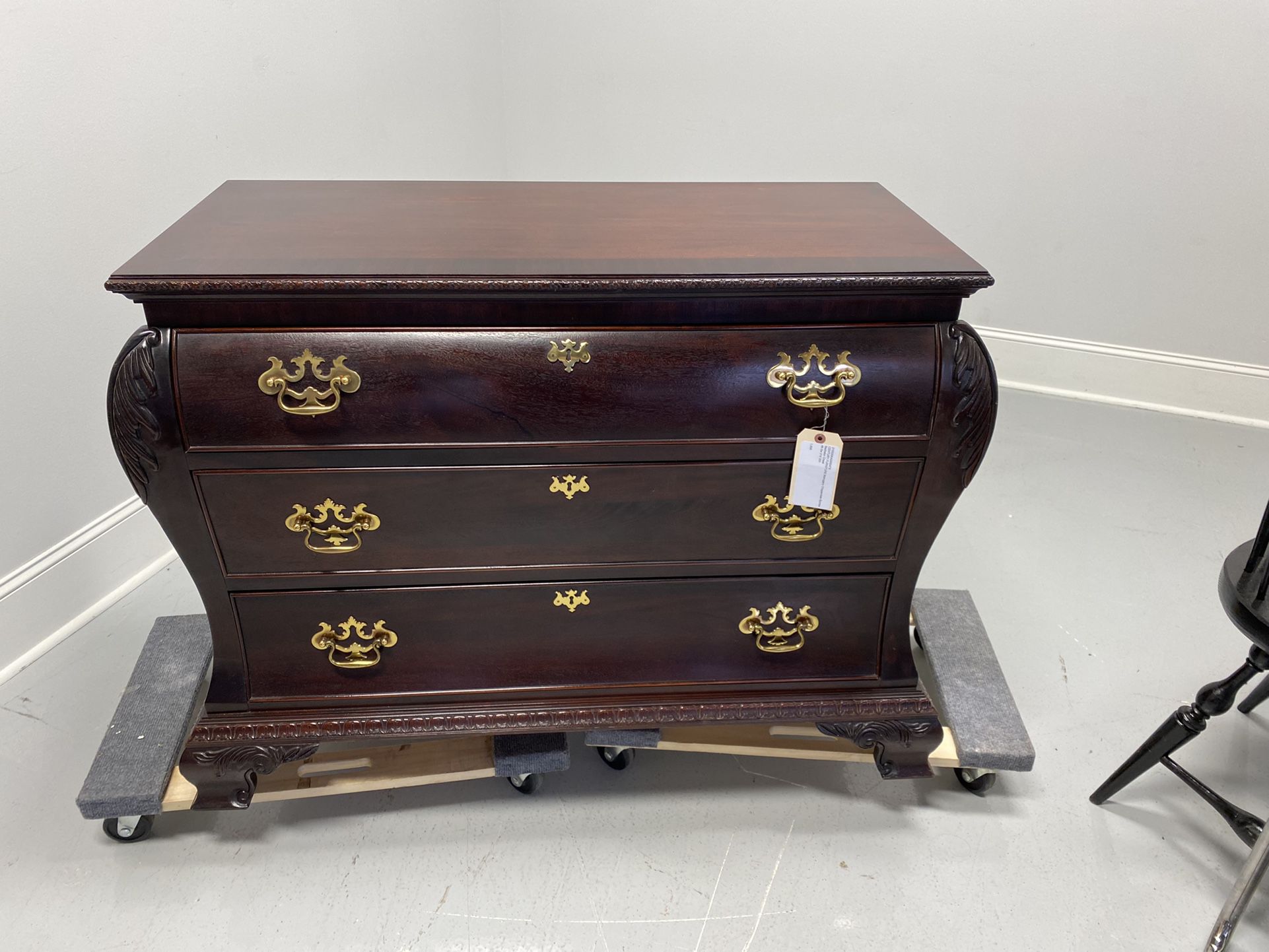CENTURY  FURNITURE Mahogany Chippendale Bombe Bachelor Chest