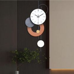 SIN&MI Decorative Wall Clocks for Living Room, Large Modern Metal Clocks Battery Operated Wall Art for Home Big Silent Clock Wall Decor for Living Roo