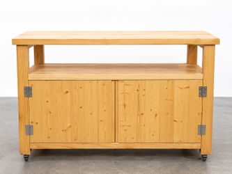 Wooden Rolling Kitchen Island Workbench