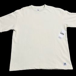 LEE Oversized Shirt Beige Medium Blank  Cotton Tee NWT