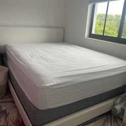 “Queen bed set for sale (mattress + bed frame + headboard)