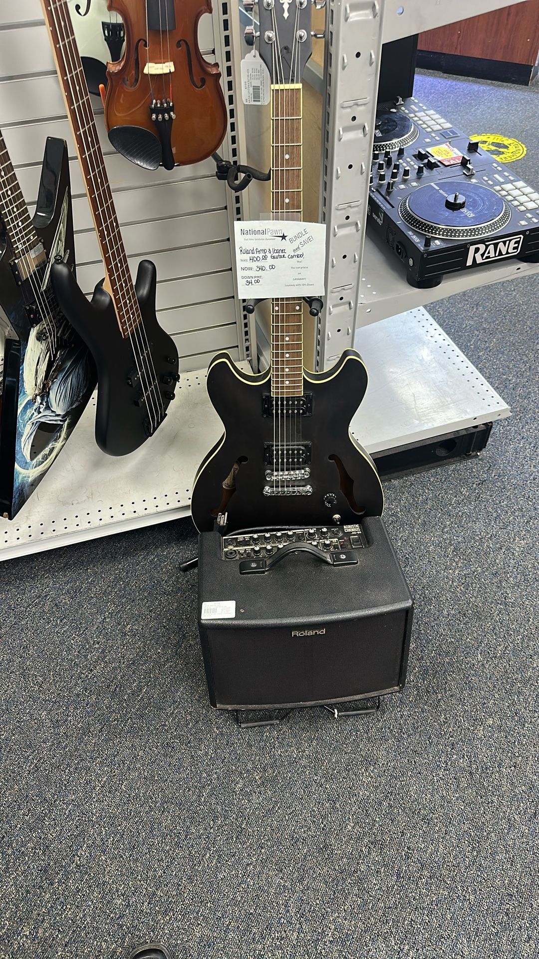 Roland Amp And Ibanez Guitar Combo