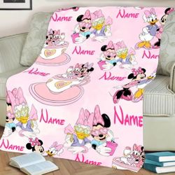Mini Mouse Book Bag, Cup, Blanket Custom, And Lamp