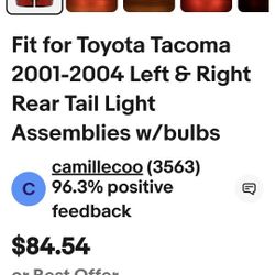 2001 - 2004 Toyota Tacoma Taillights 