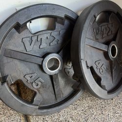 (2) 45lb  VTX Rubber Grip Olympic plates 