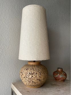 Vintage Mid Century Modern Miller’s of California Cork Table Lamp circa 1950s