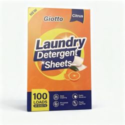 Giotto Citrus Laundry Detergent Sheets Deep Cleaning Phosphate-Free Space Saving