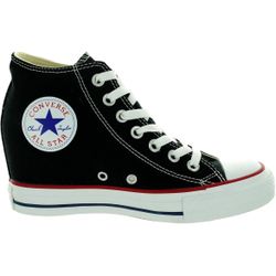 Converse Womens Chuck Taylor Lux Mid Wedge Sneaker Black 9