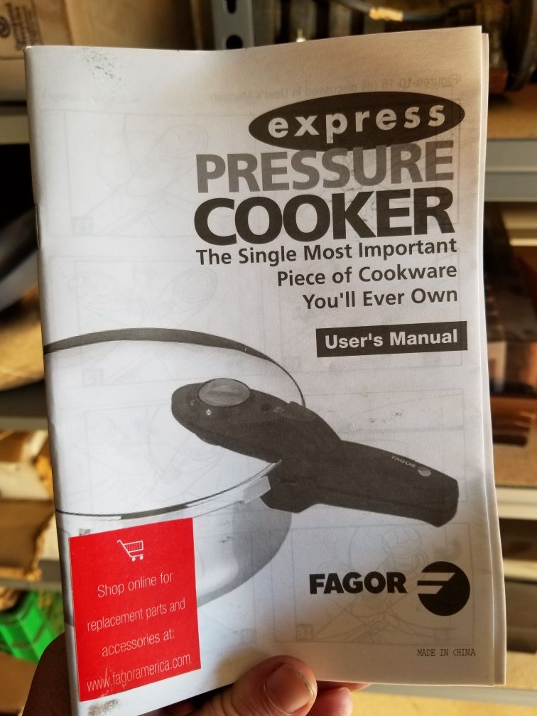 Fagor Pressure Cooker PR22 Vitro Induction Plaksteel GL Listed 85m7