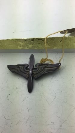 Original Sterling Silver WWII US Army Air Force 1.5” Sterling Garrison Cap Pilot Insignia 💵  💳  💵  Cash and Card Accepted