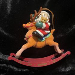 Matrix Collections Santa Claus On A Rocking Horse Christmas Ornament