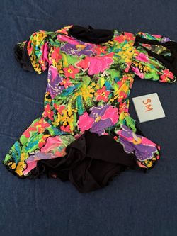 Girls Floral Dance Costume Leotard Size SM