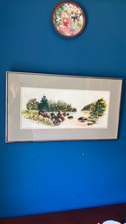 Del Slater water color, framed and matted