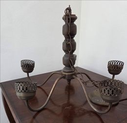 Antique Wood and Metal chandelier