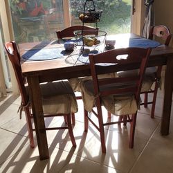 4 Wood Cane Seat Chairs (table Not Included,  Separately $50)