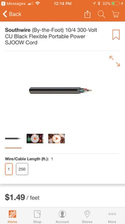 10/4 300 volt power cord