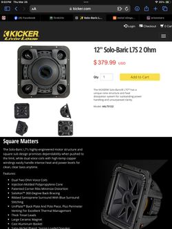 12 inch 2 ohm dual voic coil L7S subwoofer · 12" 2 Ω DVC. model: 44L7S122
