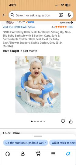 *NEW* baby bath seat with suction cup